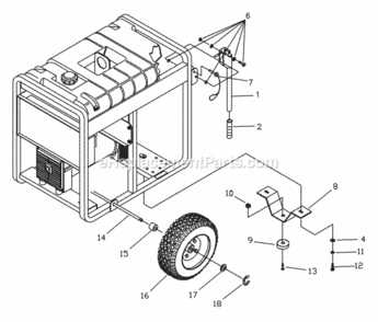 Wheel_Kit_189512 Diagram and Parts List for 030203-0  Briggs and Stratton Generator